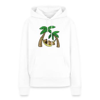 Ours hamac ours hamac - Sweat à capuche Premium bio Femme - blanc - Devant - Julia (174cm)