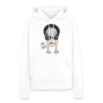 oiseau drôle, autruche, énonciations drôles, animaux - Sweat à capuche Premium bio Femme - blanc - Devant - Julia (174cm)