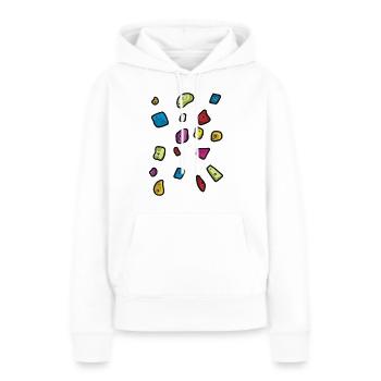 Boulder Bouldern Klettern Griffe Kletterhalle - Frauen Premium Bio Hoodie - Weiß - Vorne - Julia (174cm)