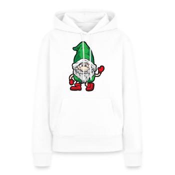 Nain doux - Sweat à capuche Premium bio Femme - blanc - Devant - Julia (174cm)