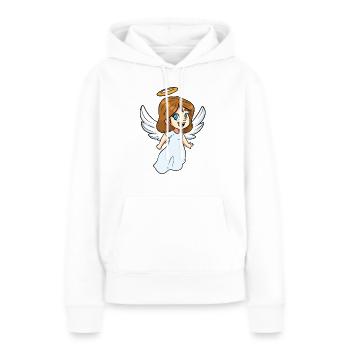 Ange mignon - Sweat à capuche Premium bio Femme - blanc - Devant - Julia (174cm)