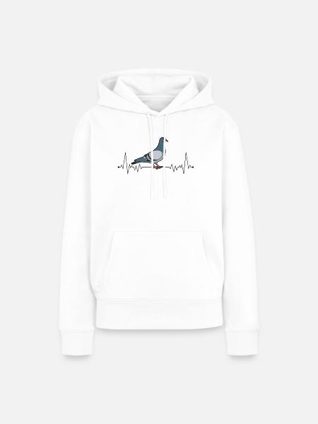 Tauben Herzschlag Stadttaube Brieftaube - Frauen Premium Bio Hoodie - Weiß
