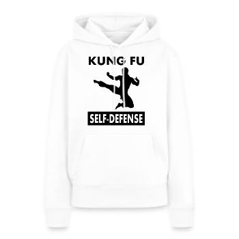 j'aime kung fu self défense arts martiaux - Sweat à capuche Premium bio Femme - blanc - Devant - Julia (174cm)