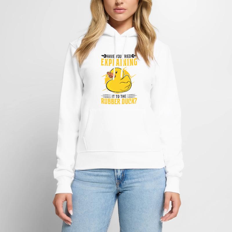 Developer Programmer Programming Duck Frauen Premium Bio Hoodie