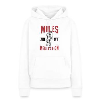 Les milles sont ma méditation - Sweat à capuche Premium bio Femme - blanc - Devant - Julia (174cm)