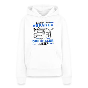 Drechsler Glitzer Drechseln Drechselmaschine - Frauen Premium Bio Hoodie - Weiß - Vorne - Julia (174cm)