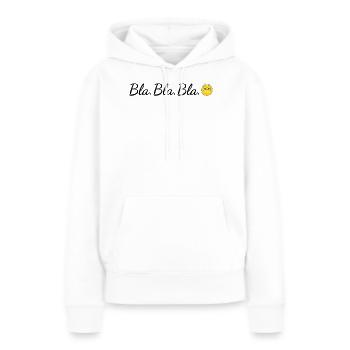 Blah Blah Blah Blabla bla - Sweat à capuche Premium bio Femme - blanc - Devant - Julia (174cm)