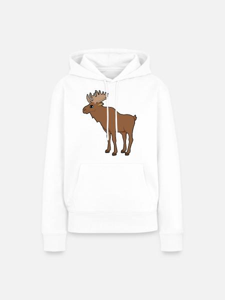 Elch - Frauen Premium Bio Hoodie - Weiß