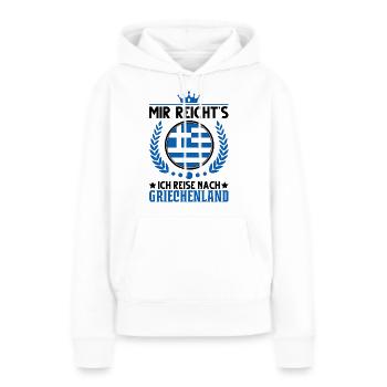 Mir reichts Ich reise nach Griechenland Kreta - Frauen Premium Bio Hoodie - Weiß - Vorne - Julia (174cm)