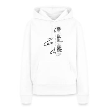 NATO Alphabet Motive Air Traffic Controller Pilot - Women’s Premium Organic Hoodie - white - Front - Julia (174cm)