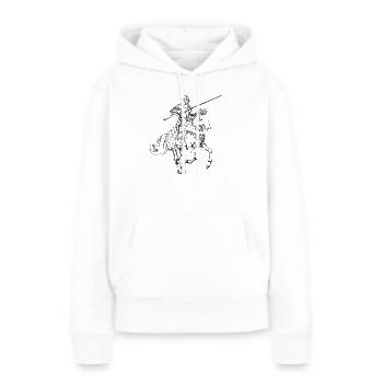 Mittelalterlicher Ritter zu Pferd - Tjosten - Frauen Premium Bio Hoodie - Weiß - Vorne - Julia (174cm)