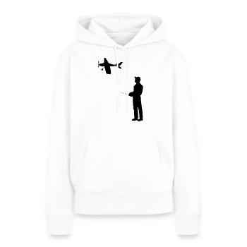 Modèle d’avion RC Volant Rétro Vintage Cadeau - Sweat à capuche Premium bio Femme - blanc - Devant - Julia (174cm)