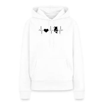 Patinage Patinage Heartbeat - Sweat à capuche Premium bio Femme - blanc - Devant - Julia (174cm)