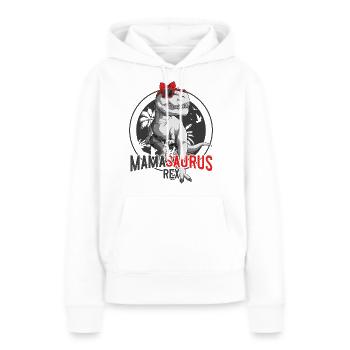 Mamasaurus Maman Dinosaure Cadeau Fête des Mères - Sweat à capuche Premium bio Femme - blanc - Devant - Julia (174cm)