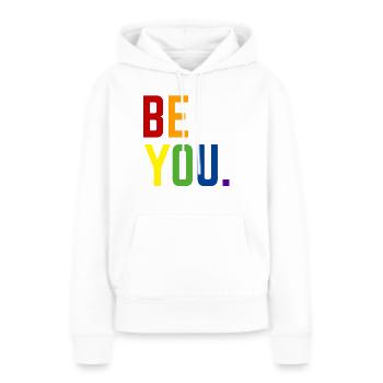 Be you LGBTQ+ Gay Pride Regenbogen CSD Coming Out - Frauen Premium Bio Hoodie - Weiß - Vorne - Julia (174cm)