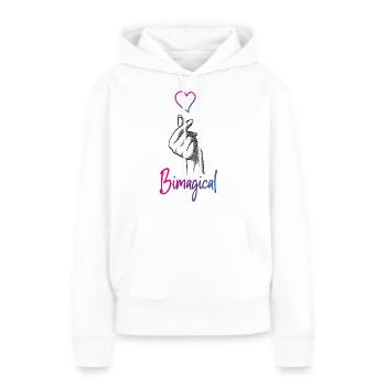 Bisexuel Bi Pride Flag Jeu de mots - Sweat à capuche Premium bio Femme - blanc - Devant - Julia (174cm)