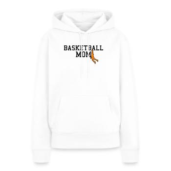 maman basket-ball - Sweat à capuche Premium bio Femme - blanc - Devant - Julia (174cm)