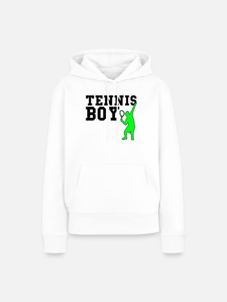 Tennis boy - Frauen Premium Bio Hoodie - Weiß