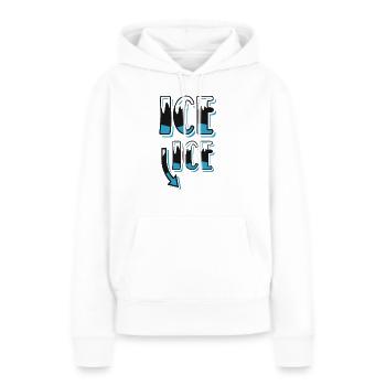 Annonce de grossesse - Sweat à capuche Premium bio Femme - blanc - Devant - Julia (174cm)