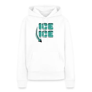 Annonce de grossesse - Sweat à capuche Premium bio Femme - blanc - Devant - Julia (174cm)