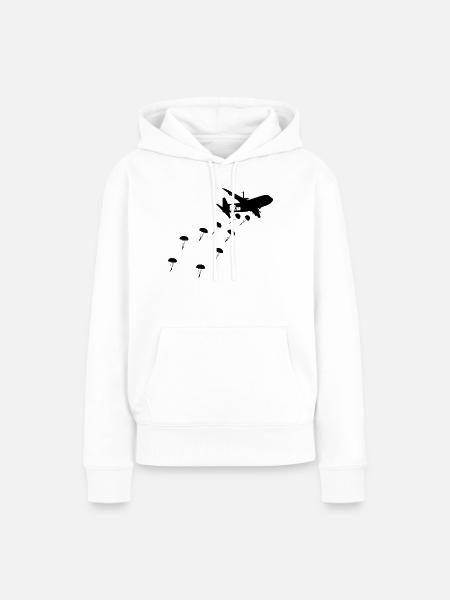 Fallschirmjäger 82ND Flugzeug Absprung - Frauen Premium Bio Hoodie - Weiß