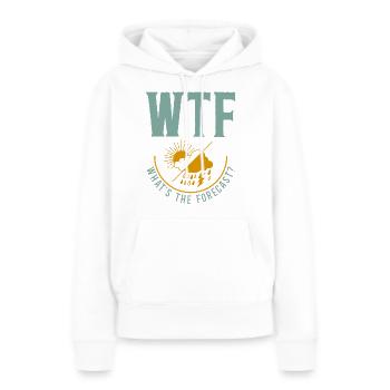 Météorologue Prévisions météorologiques - Sweat à capuche Premium bio Femme - blanc - Devant - Julia (174cm)