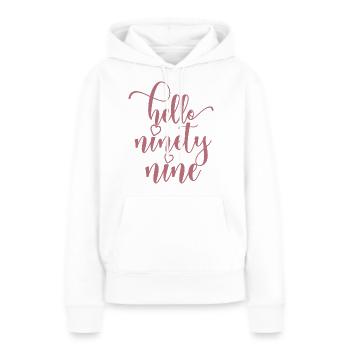 Bonjour Quatre-vingt-dix-neuf mignons anniversaire de 99 ans - Sweat à capuche Premium bio Femme - blanc - Devant - Julia (174cm)