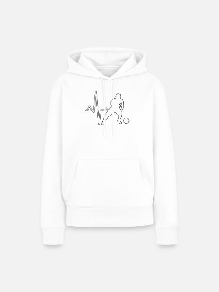 Fußball Herzschlag - Frauen Premium Bio Hoodie - Weiß