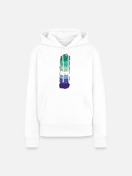 Male Gay Flag Pride LGBTQ süße Hippo - Frauen Premium Bio Hoodie - Weiß