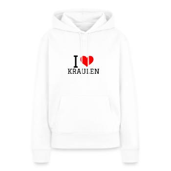 Nager en disant drôle J’aime ramper - Sweat à capuche Premium bio Femme - blanc - Devant - Julia (174cm)
