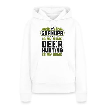 Chasseur de cerfs buck - Sweat à capuche Premium bio Femme - blanc - Devant - Julia (174cm)