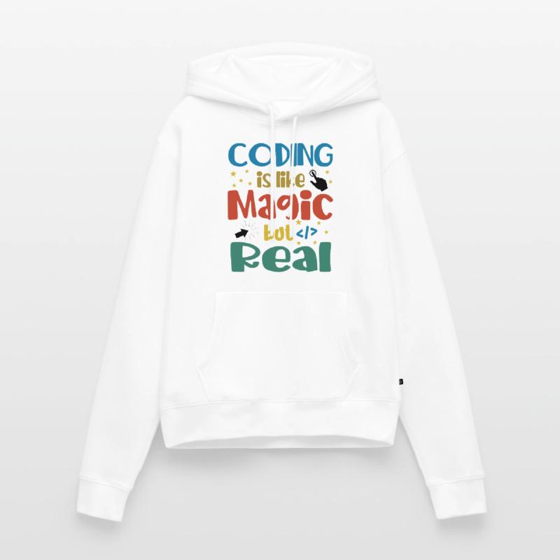 Coding Is Like Magic Coder Programmer Computer Gee Frauen Premium Bio Hoodie