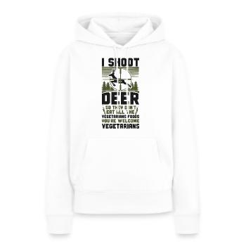 Chasseur de cerfs buck - Sweat à capuche Premium bio Femme - blanc - Devant - Julia (174cm)