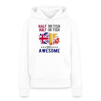 Halb Brite Halb Brite - Frauen Premium Bio Hoodie - Weiß - Vorne - Julia (174cm)