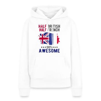 Moitié britannique moitié britannique - Sweat à capuche Premium bio Femme - blanc - Devant - Julia (174cm)