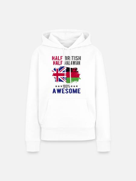Halb Brite Halb Malawi - Frauen Premium Bio Hoodie - Weiß