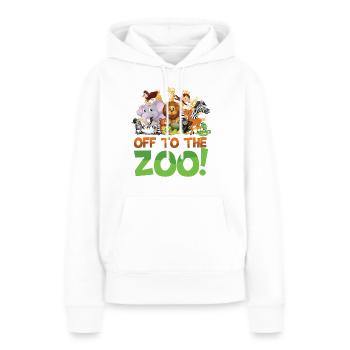 Auf zum Zoo - Frauen Premium Bio Hoodie - Weiß - Vorne - Julia (174cm)