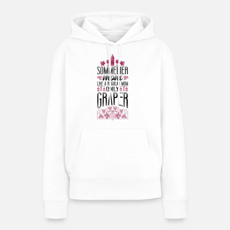 Dégustation de vin de sommelier - Sweat à capuche Premium bio Femme - blanc