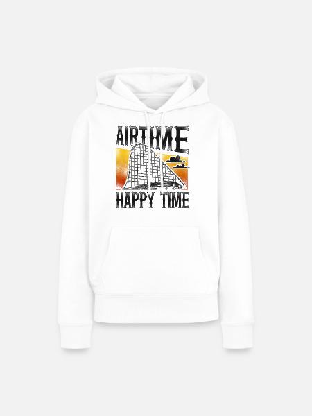 Roller Coaster Vintage Airtime - Frauen Premium Bio Hoodie - Weiß