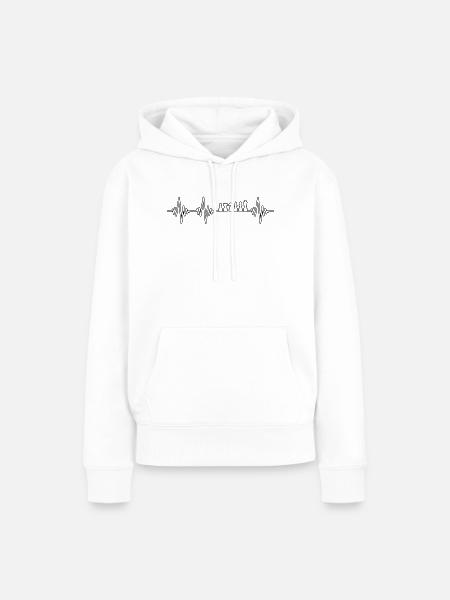 Schach Herzschlag - Frauen Premium Bio Hoodie - Weiß