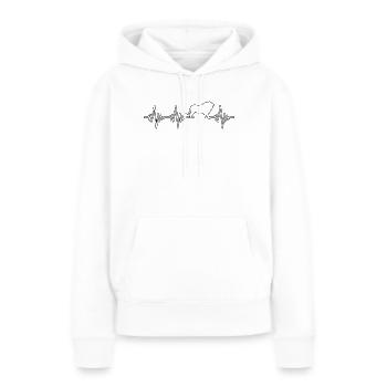 Leo Heartbeat - Sweat à capuche Premium bio Femme - blanc - Devant - Julia (174cm)