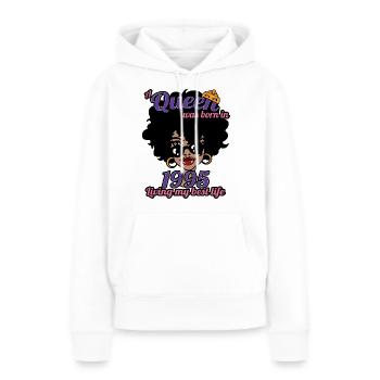 Eine Königin wurde 1995 geboren - 27 Jahre alter Geburtstag - Frauen Premium Bio Hoodie - Weiß - Vorne - Julia (174cm)