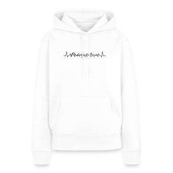Designer Herzschlag Mediengestalterin - Frauen Premium Bio Hoodie - Weiß - Vorne - Julia (174cm)