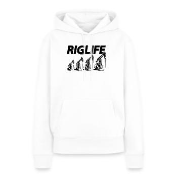 Rig Life Oilfield Worker Travailleur pétrolier Rougneck - Sweat à capuche Premium bio Femme - blanc - Devant - Julia (174cm)