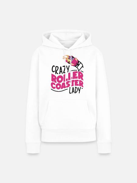 Roller Coaster Girl Crazy Roller - Frauen Premium Bio Hoodie - Weiß