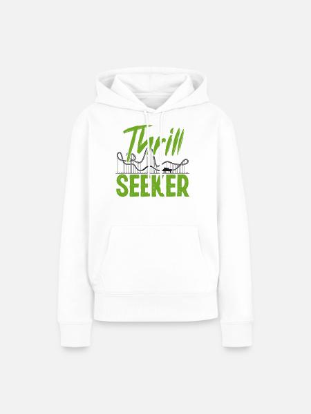 Roller Coaster Thrill Seeker - Frauen Premium Bio Hoodie - Weiß