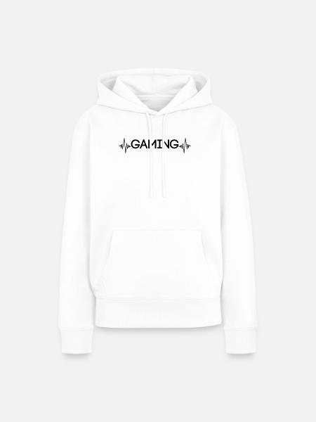 gaming Herzschlag - Frauen Premium Bio Hoodie - Weiß