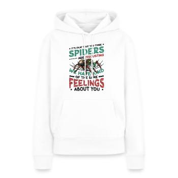 Les araignées ne sont pas dégoûtantes - Spider Lover - Sweat à capuche Premium bio Femme - blanc - Devant - Julia (174cm)