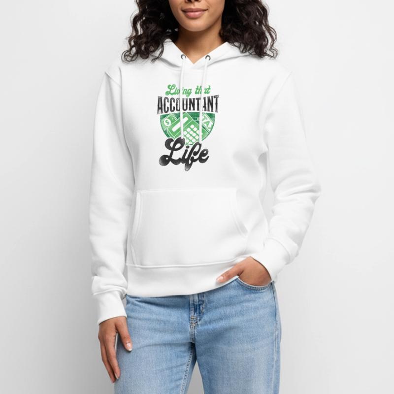 Comptable Comptable Comptable Comptabilité Sweat à capuche Premium bio Femme