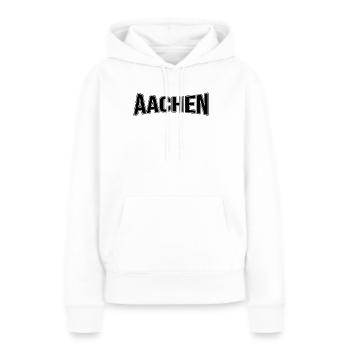 Aix-la-Chapelle - Sweat à capuche Premium bio Femme - blanc - Devant - Julia (174cm)